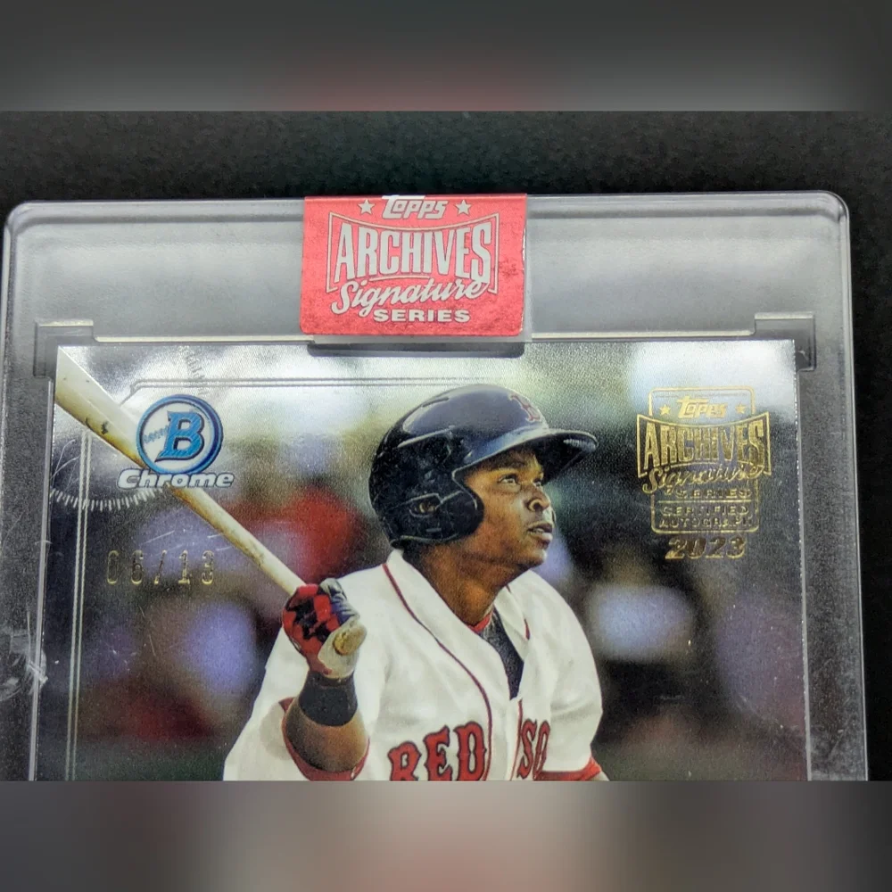 2023 Topps Archives Signature Series Rafael Devers Auto /13 2017 Bowman Chrome - Picture 3 of 7